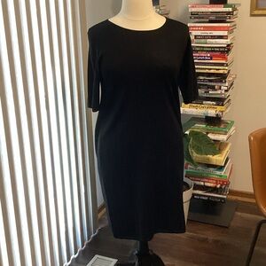Eileen Fisher Black Sweater Midi Dress